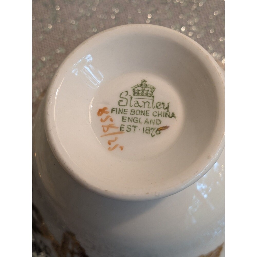Stanley Vtg Gold Maple Leaf Tea Cup & Saucer Fine Bone China England Regency - Picture 4 of 11